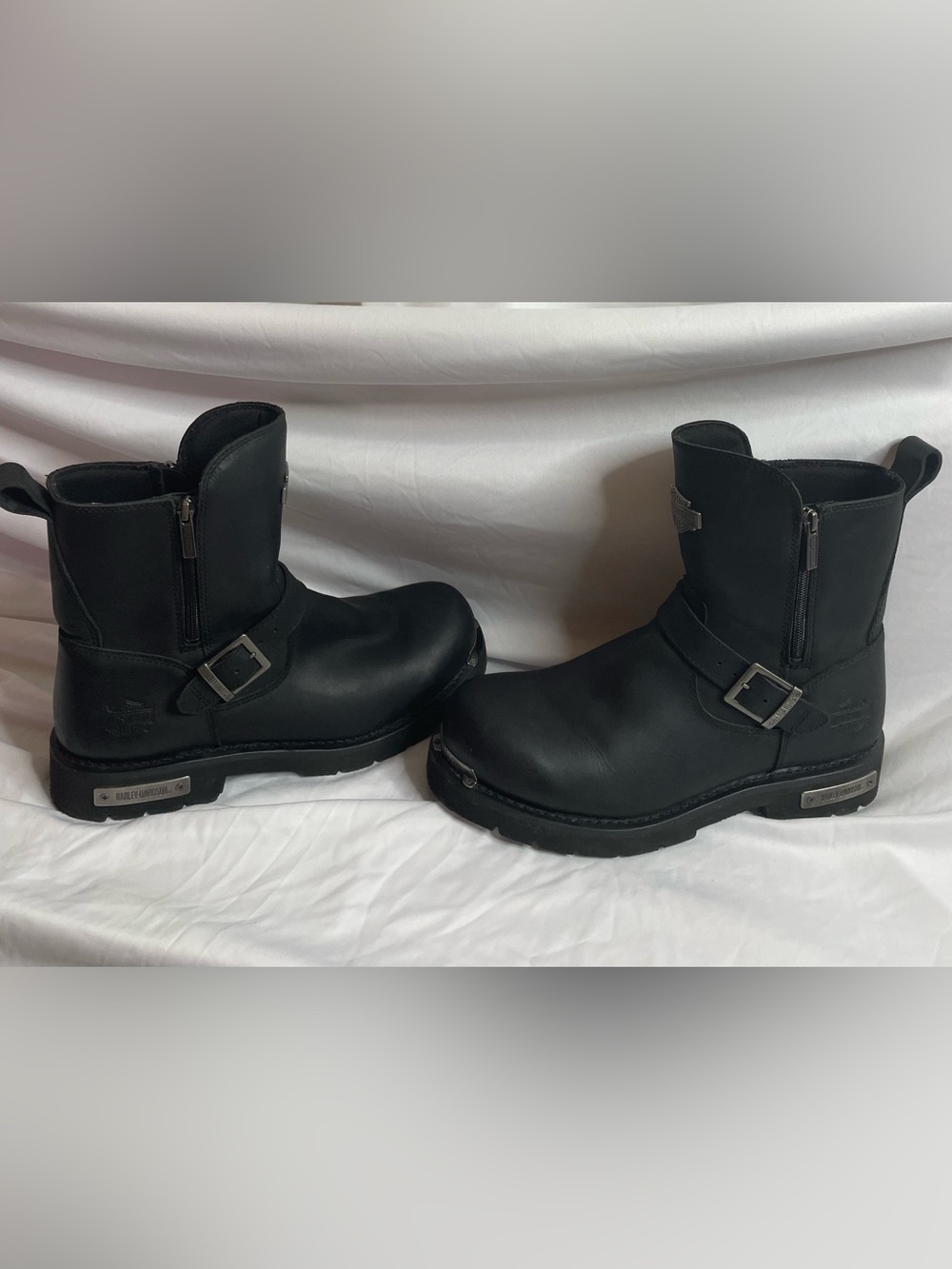 Harley-Davidson Black Leather Harness Engineer Boots